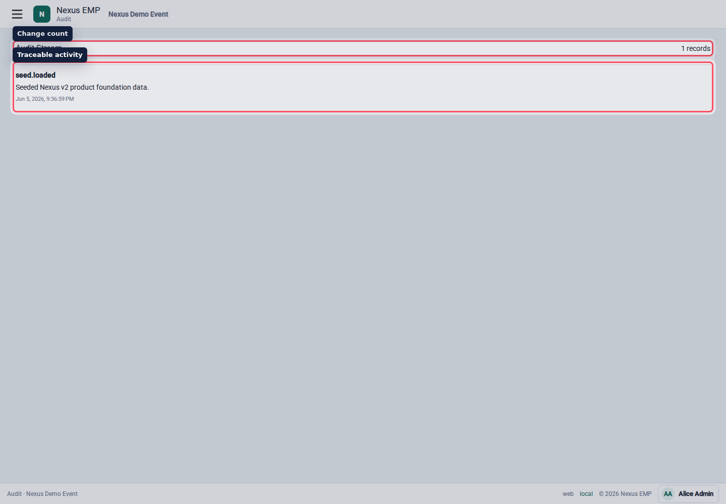 Configure audit stream desktop view